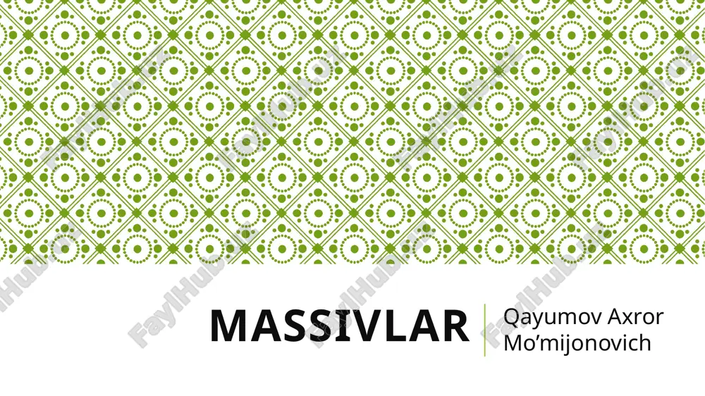 massivlar — PPTX