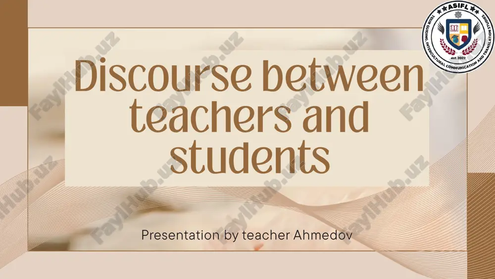 discourse between teachers and students — PPTX
