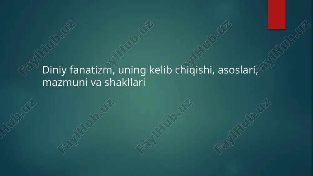 diniy fanatizm — PPTX