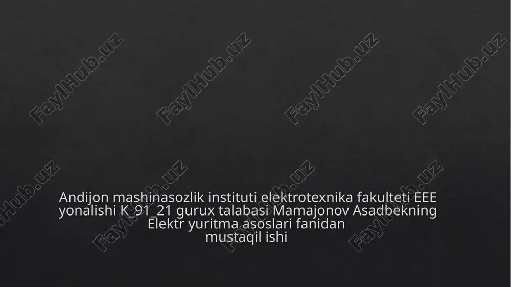 elektr yuritma asoslari — PPTX