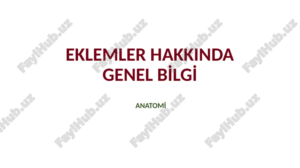 eklemler hakkında genel bilgi — PPTX