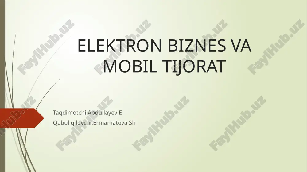 elektron biznes va mobil tijorat — PPTX
