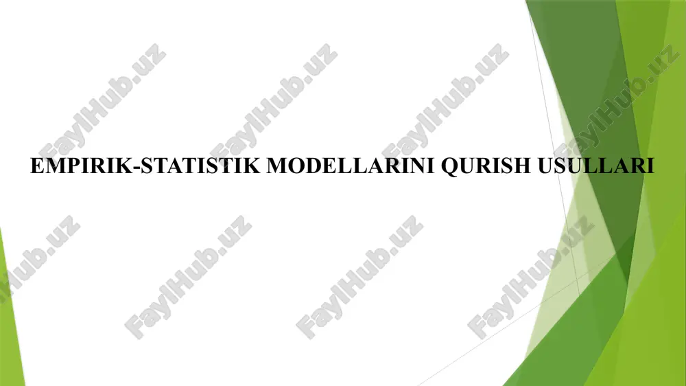 empirik-statistik modellariniqurishusullari — PPTX