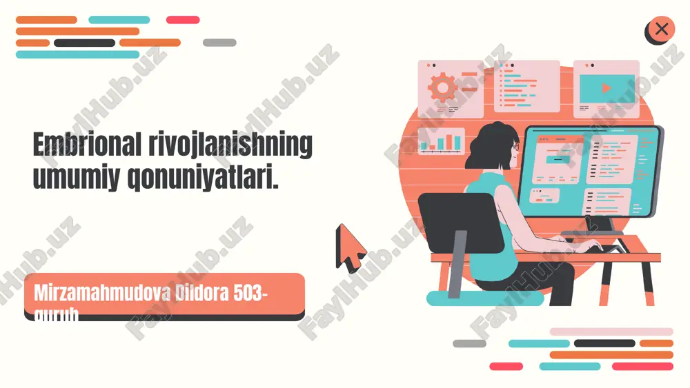embriologiya asoslari va rivojlanish bosqichlari — PPTX