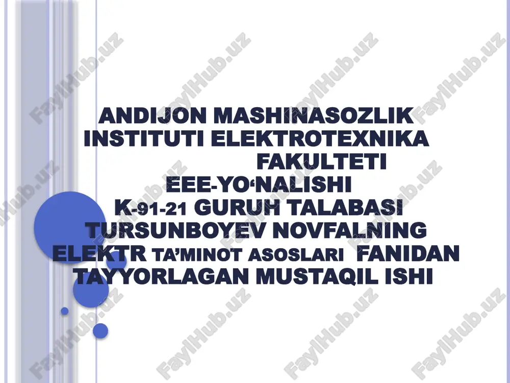 kuchlanishlar nosinusoidaligi va nosimmetriyasi — PPTX