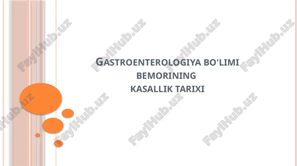 gastroenterologiya xizmatlariga ma'lumot — PPTX