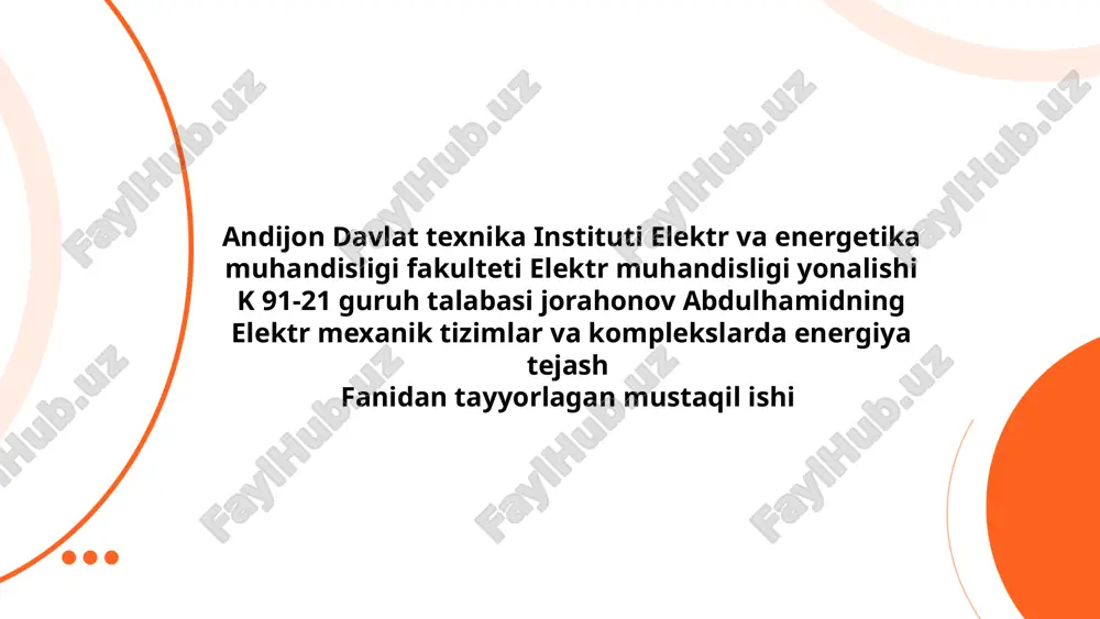 chulg'am materiallarining energiya samaradorlikka tasiri — PPTX
