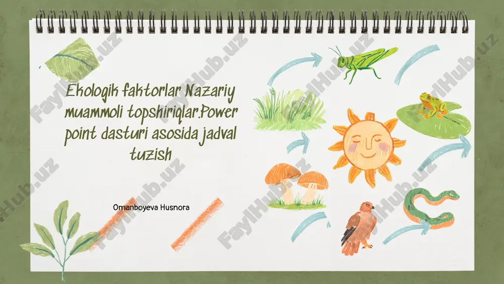 ekologik omillar va ularning ta'siri tahlili — PPTX