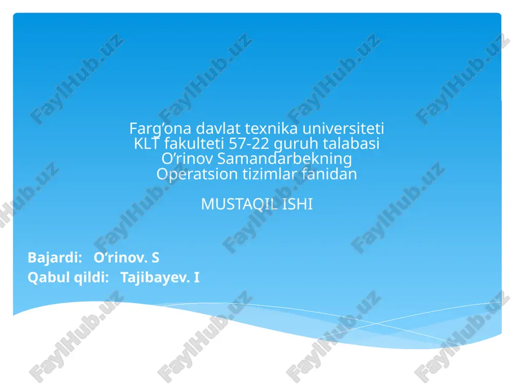 operatsion tizimlar — PPTX