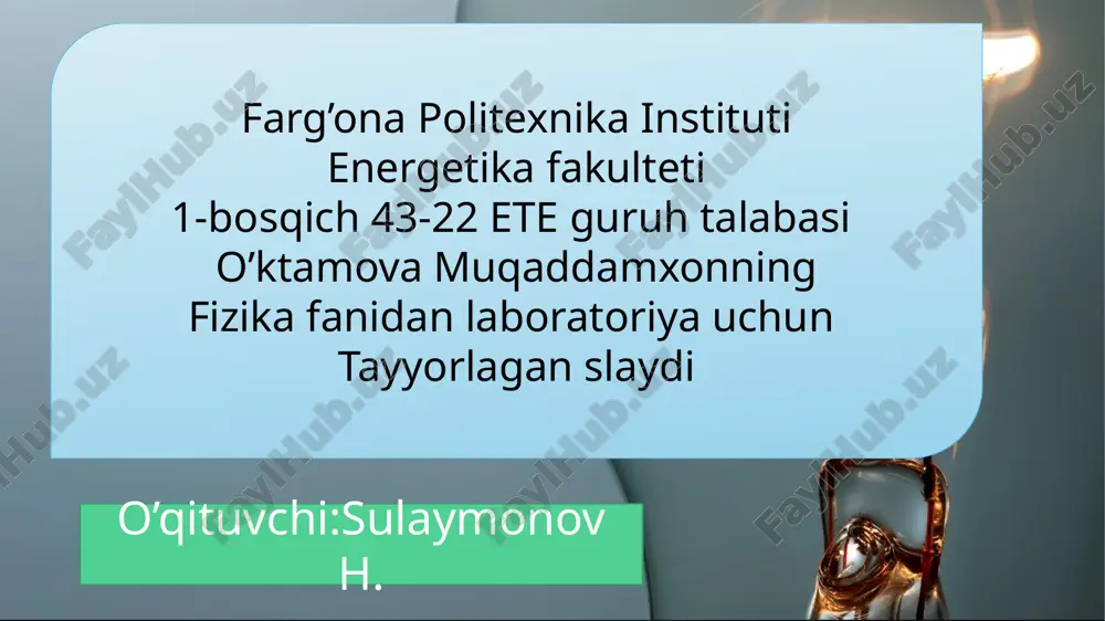 laboratoriya slaydi — PPTX
