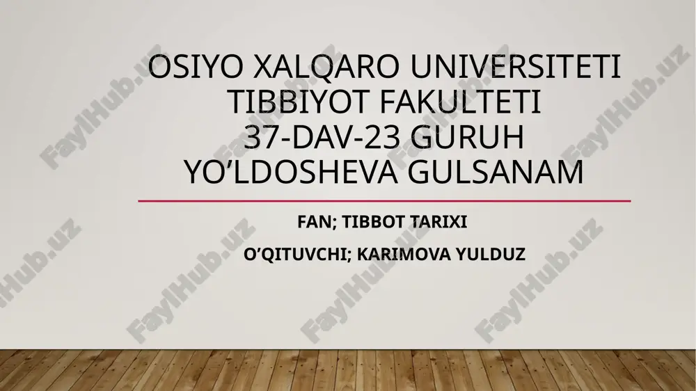 islomda tibbiyot tarixi — PPTX