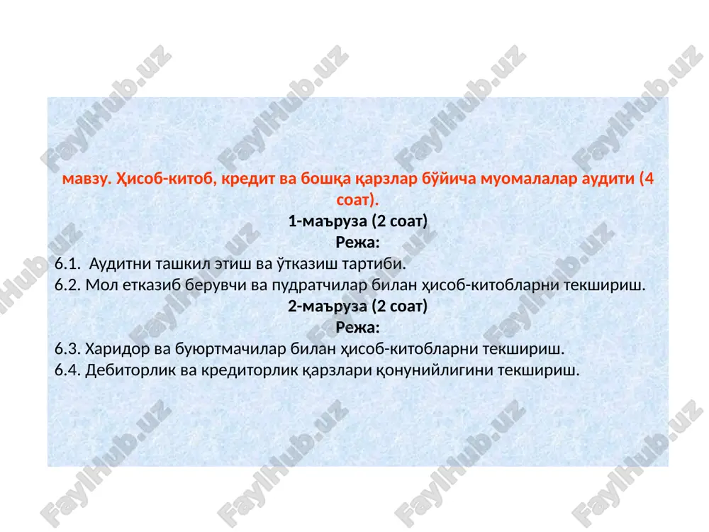 auditnitashkiletishvao'tkazishtartibi — PPTX