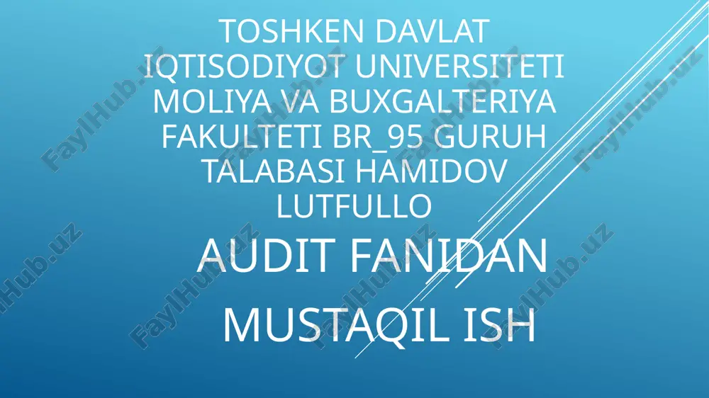 ichki audit va tashqi audit — PPTX