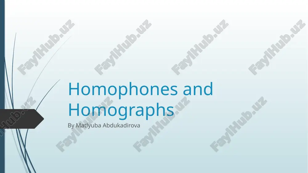 homophones and homographs — PPTX