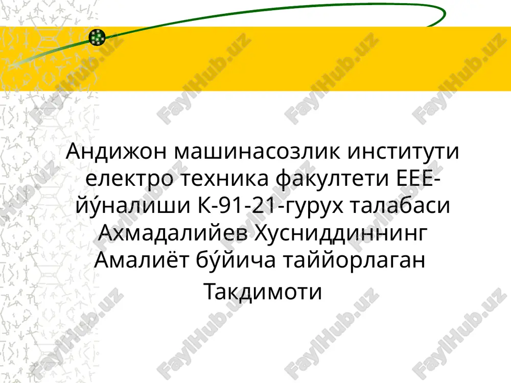 tok va kuchlanish transformatorlari — PPTX