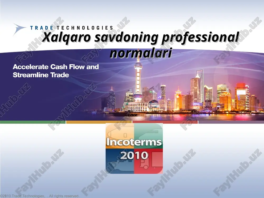 xalqaro savdoning professional normalari — PPT