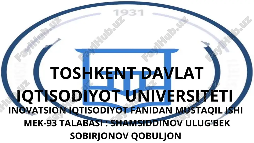 tashkiliy innovatsiyalar — PPTX