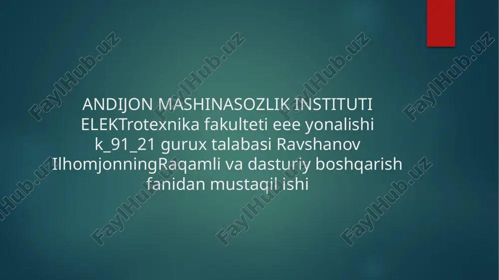 real vaqt operatsion tizimini tanlash — PPTX
