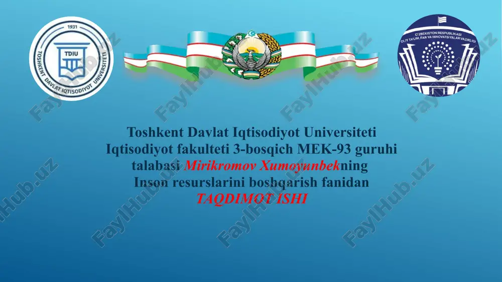 inson resurslari (hr) metrikalari — PPTX