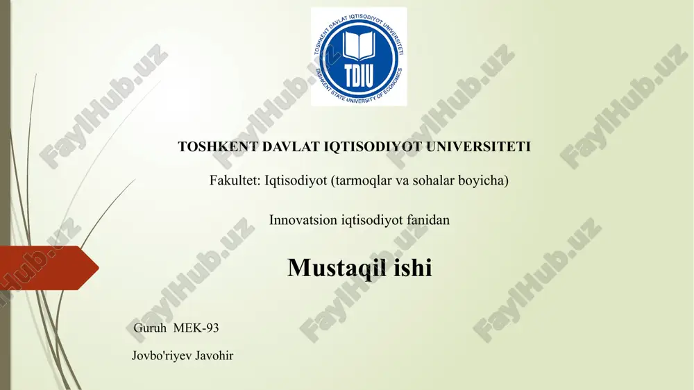 innovatsion loyihalar — PPTX