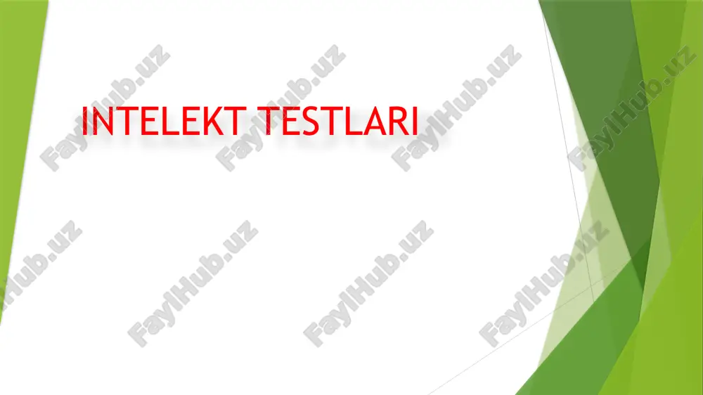 intellect testlari — PPTX