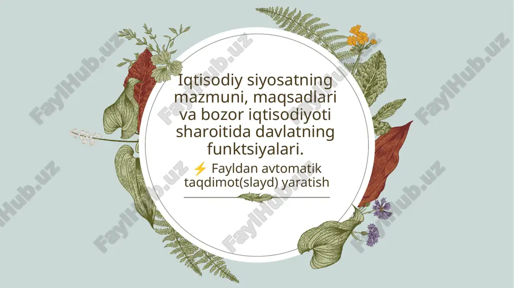iqtisodiy siyosat va uning mazmuni — PPTX