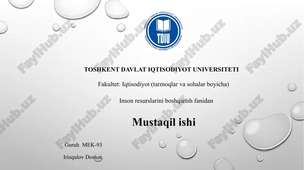 inson resurslari boshqarish — PPTX