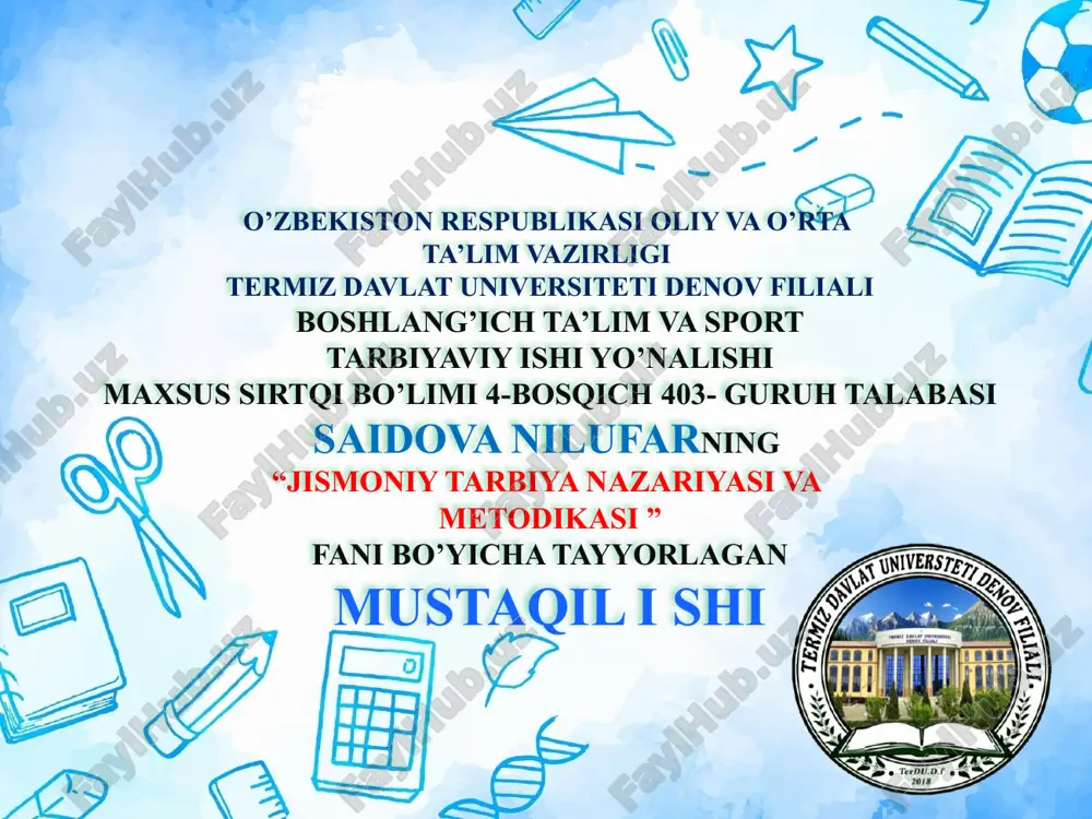 jismoniy tarbiya darslarida pedagogik tahlil — PPTX