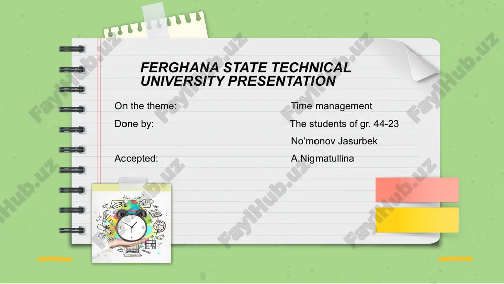 time management presentation — PPTX