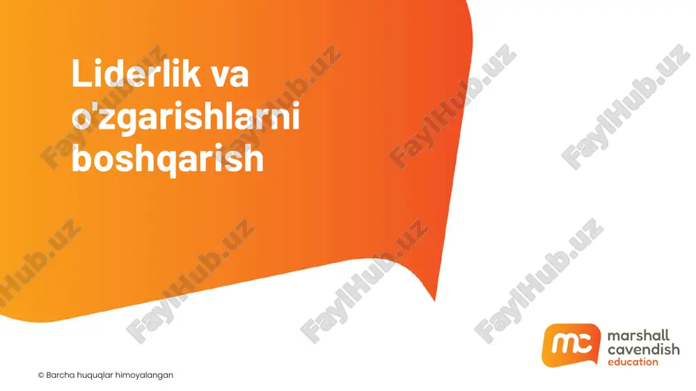 liderlik va o'zgarishlarni boshqarish — PPTX