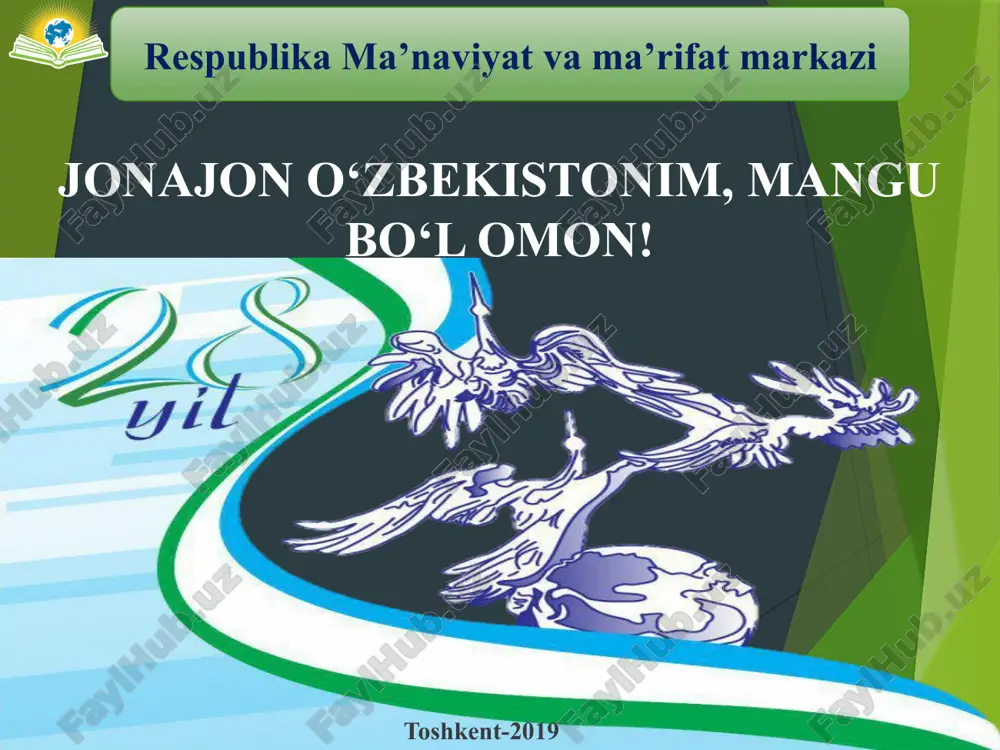 o'zbekiston mustaqillik bayrami — PPTX