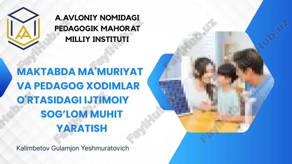 ijtimoiy sog‘lom muhit yaratish — PPTX