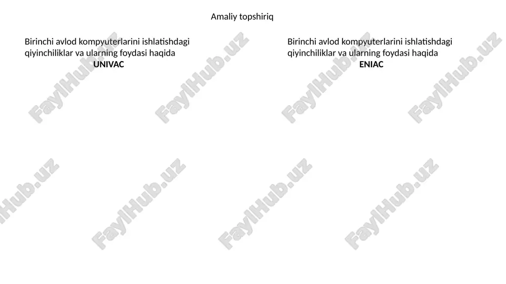 kompyuter texnologiyalari tarixi — PPTX