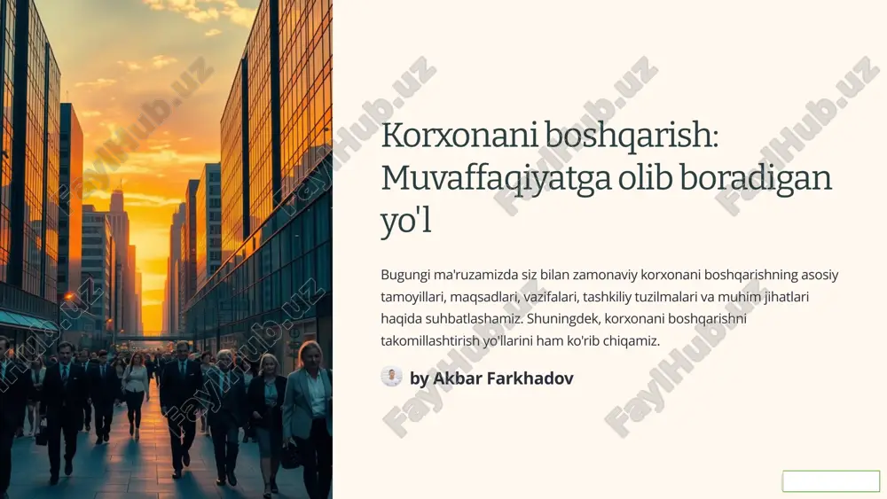 korxonani boshqarish — PPTX