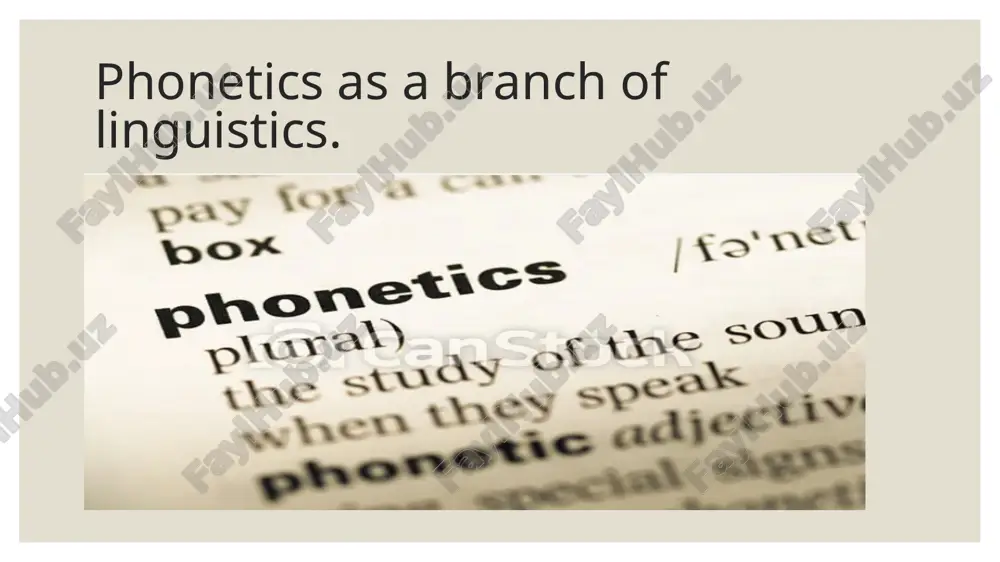 phonetics as a branch of linguistics — PPTX