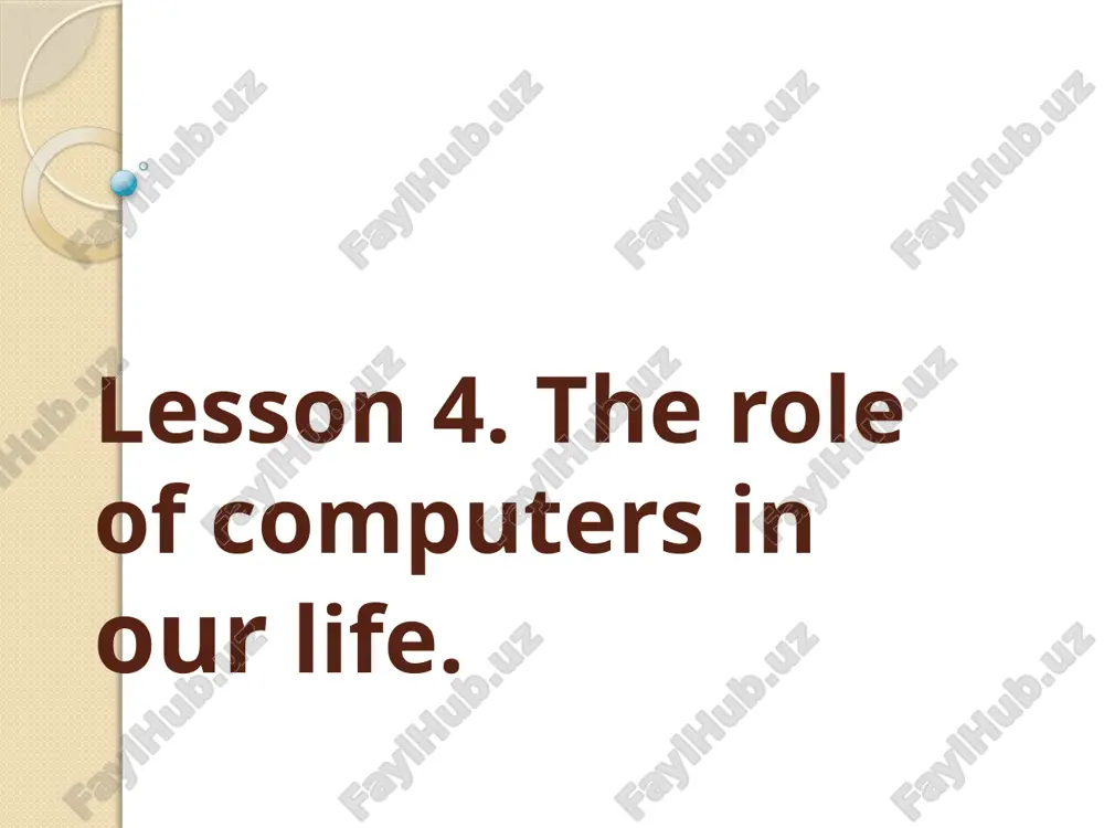 computers role in our life — PPTX