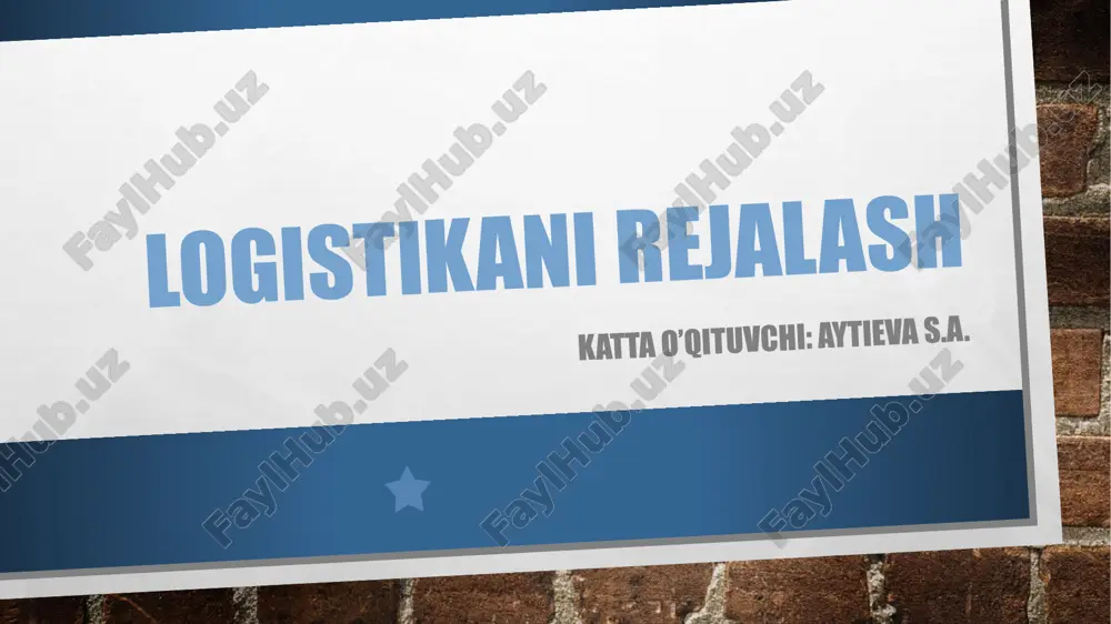 logistika nirejlash — PPTX