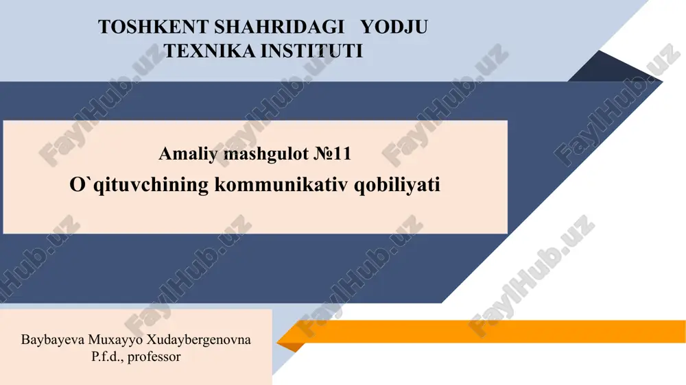 o`qituvchining kommunikativ qobiliyati — PPTX