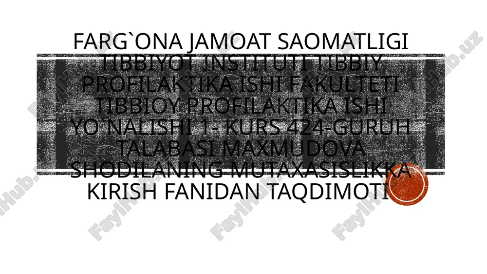 gigiyena fanining tarixi va rivojlanishi — PPTX