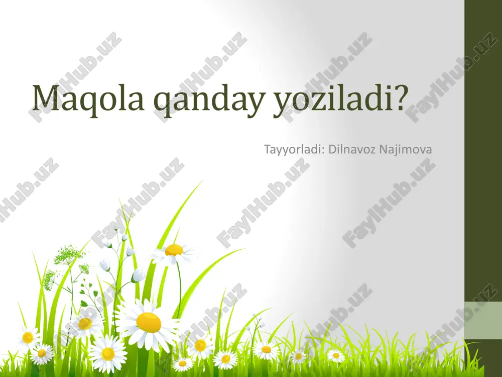 maqola yozish bosqichlari — PPTX