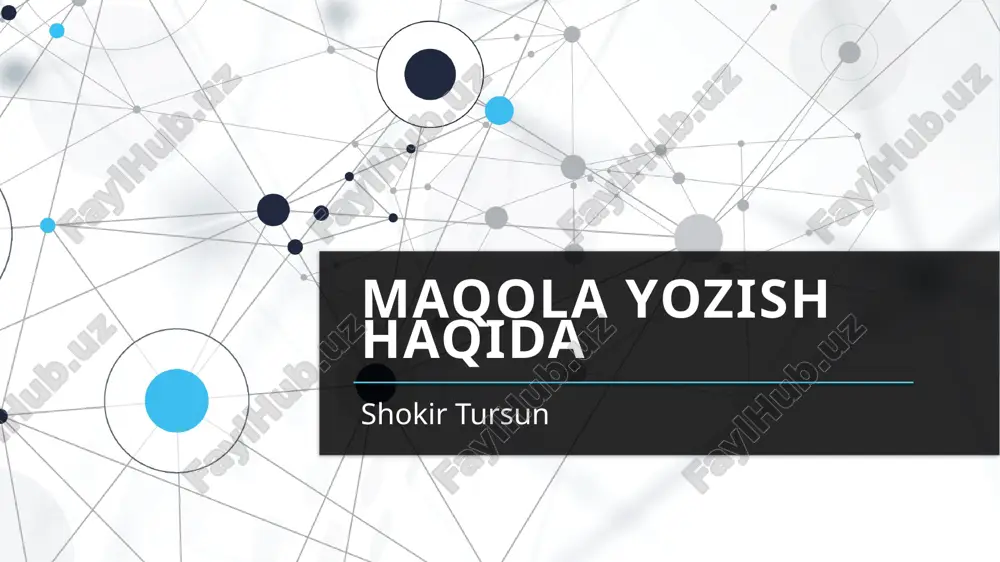 maqola yozish haqida — PPTX