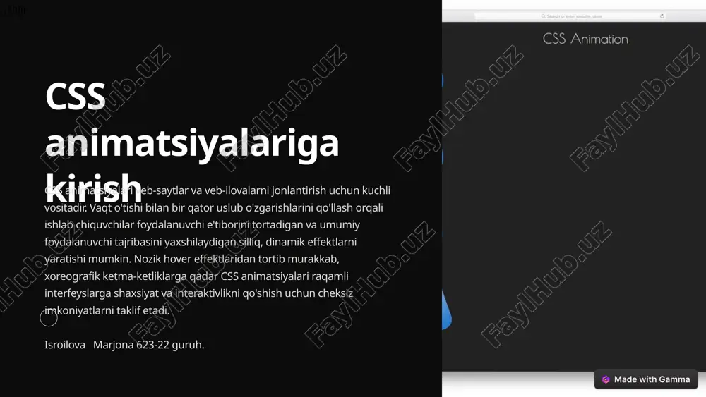 css animation — PPTX