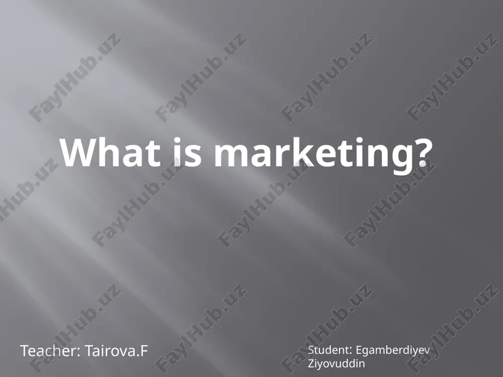 marketing haqida ma'lumot — PPTX