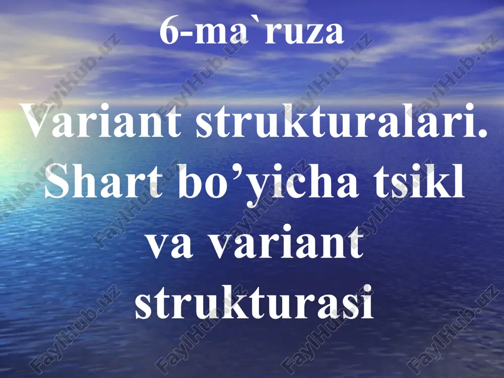 variant tuzilmasi nima? — PPT