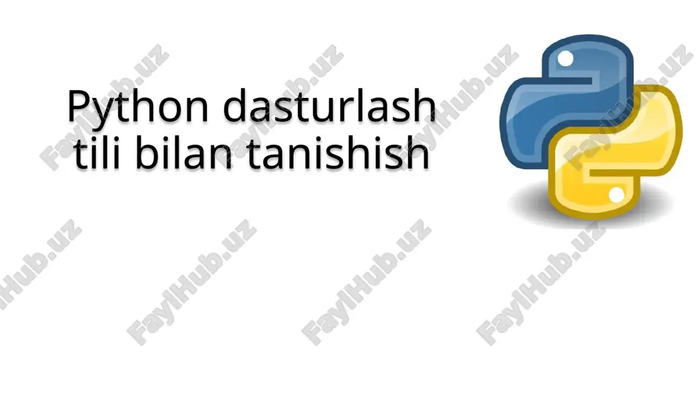 python dasturlash tilini tanishish — PPTX