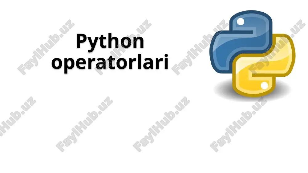 python operatorlari — PPTX