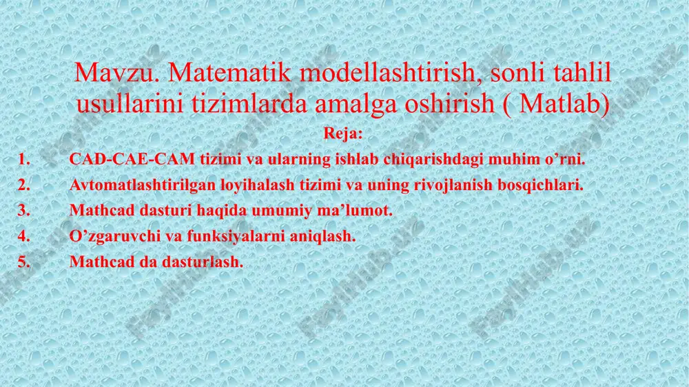 matlab tizimi — PPTX