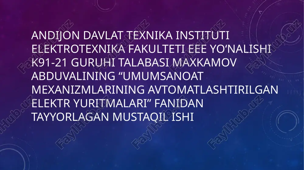 eskalatorlar haqida umumiy ma'lumotlar — PPTX