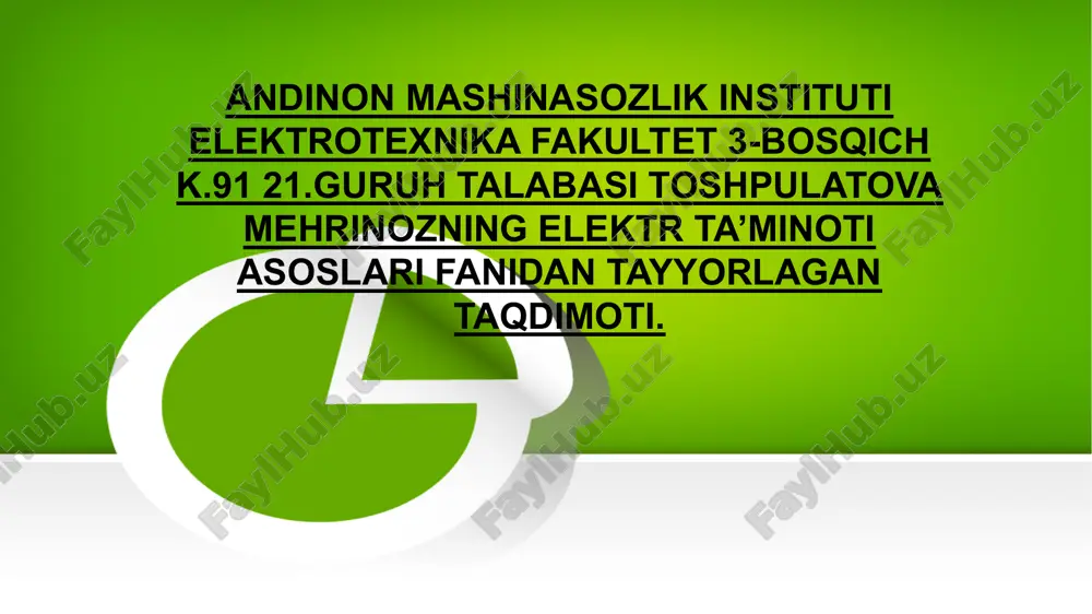 elektr energetikasi sifati tushunchasi — PPTX