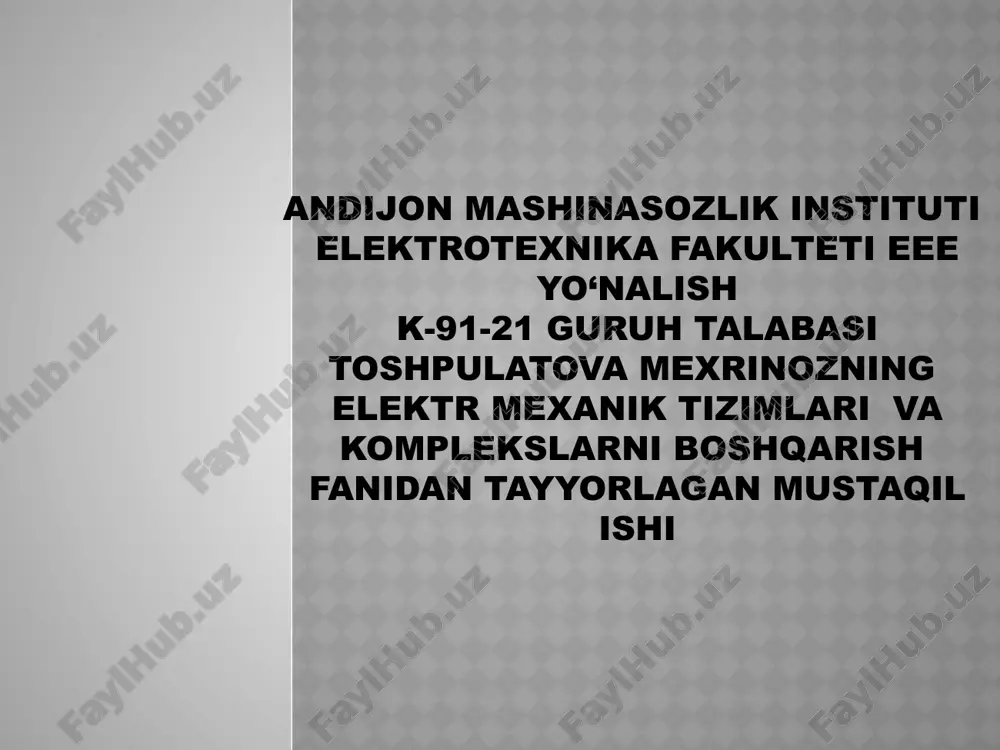 tiristorli kuchlanish rostlagichi: ish prinsipi — PPTX